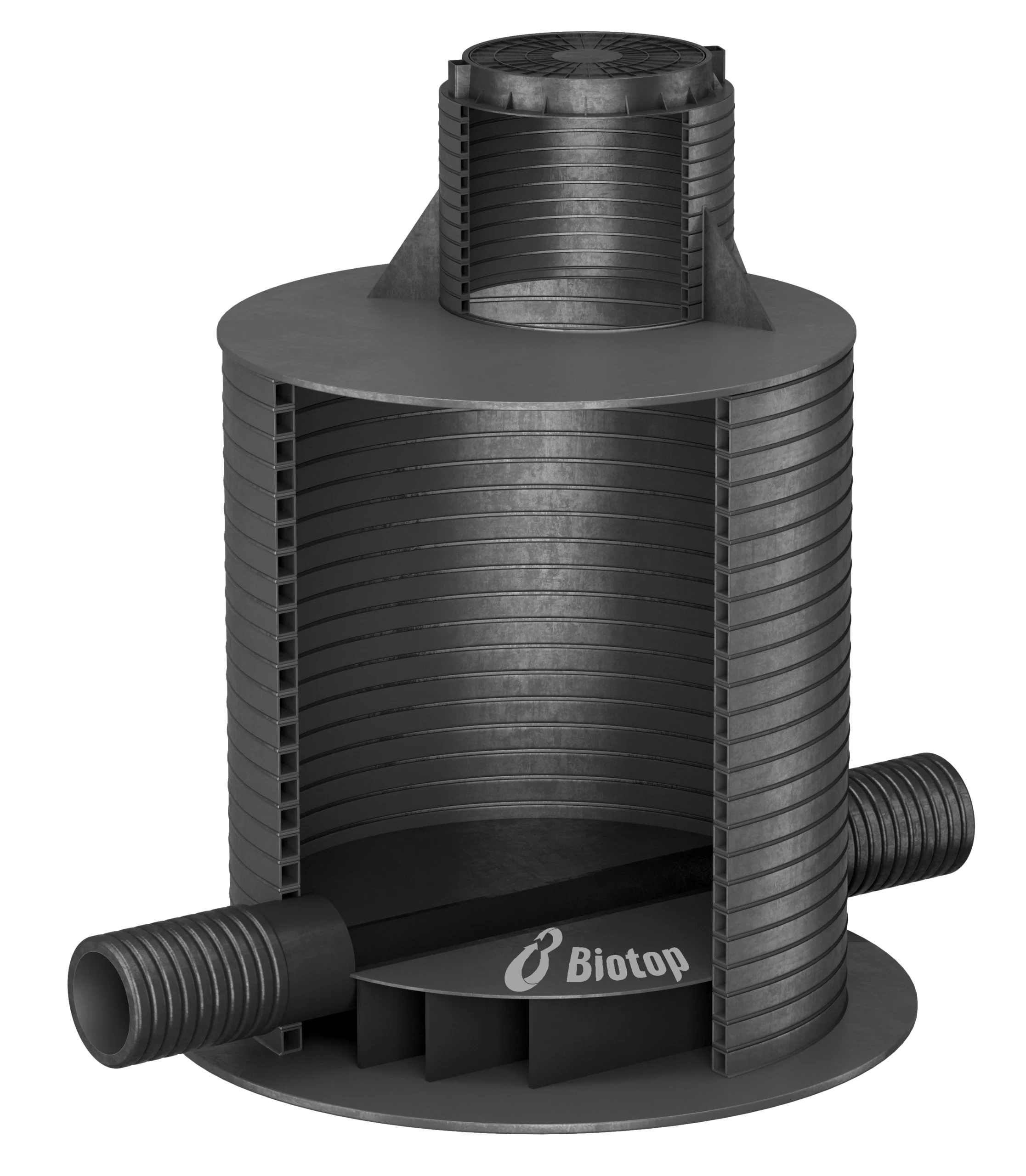 სპირალურად დახვეული (SVT) მიმღები და გამანაწილებელი ჭები BIOTOP